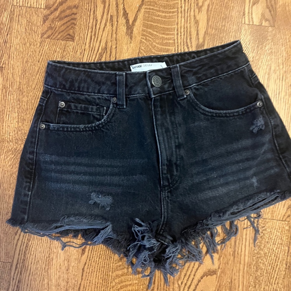 Garage Festival Black Jean Shorts